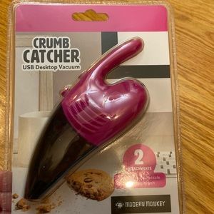 NWT USB Crumb Catcher Desktop Vacuum Modern Monkey-Pink